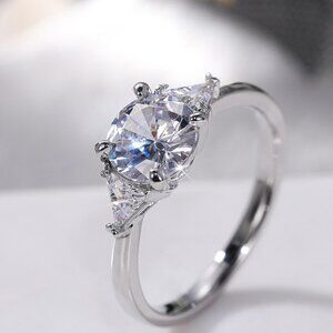 😍OVAL CUT SILVER SOLITAIRE PROMISE WEDDING ENGAGEMENT RINGS, K762